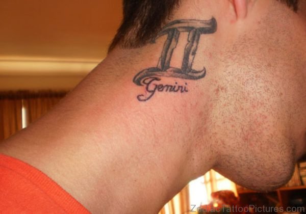 Gemini Tattoo On neck