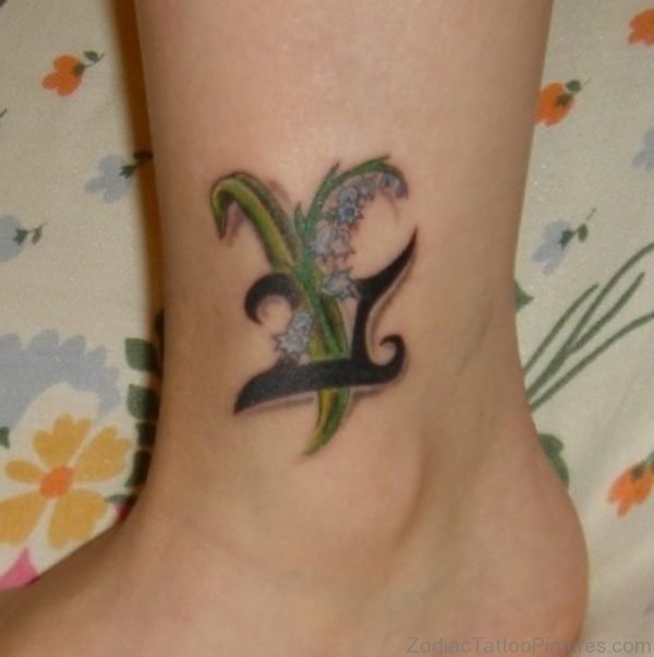 Gemini Zodiac Sign Tattoo On Ankle For Girls