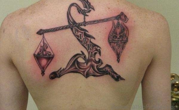 Great Libra Tattoo Design On back