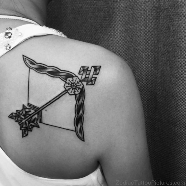 Great Sagittarius Tattoo On Back 