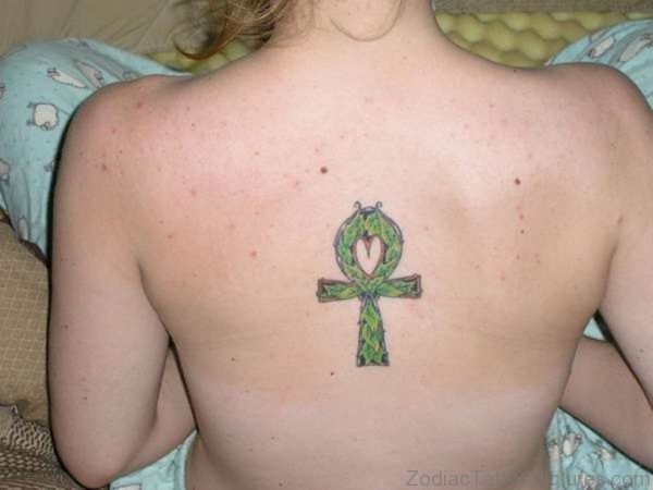 Green Egyptian Ankh Tattoo