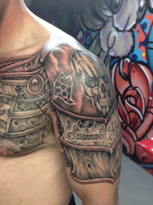 Grey Armour Tattoo