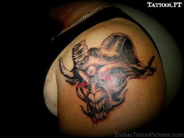 Horror Aries Tattoo Design 