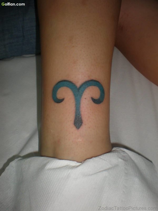 Impressive Aries Zodiac Sign Tattoo