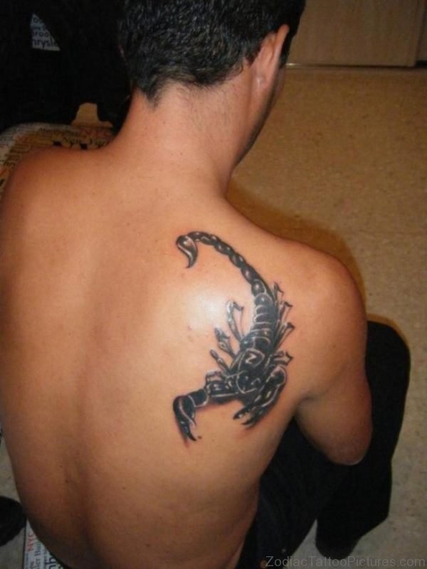 Impressive Black Scorpion Tattoo