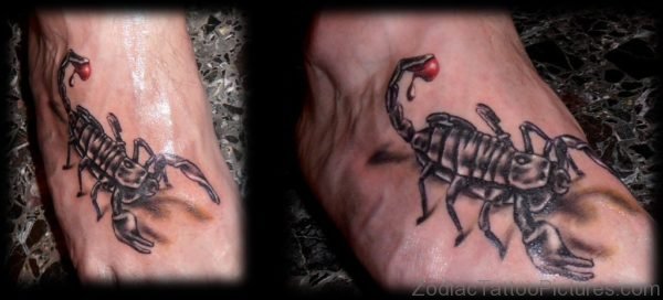 Impressive Scorpion Tattoo Design On Foot