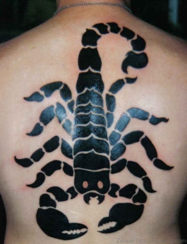 Large Black Ink Scorpion Tattoo