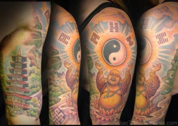 Laughing Buddha Yin Yang Tattoo 