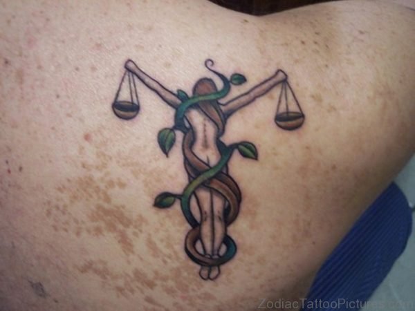 Leaves And Libra Tattoo