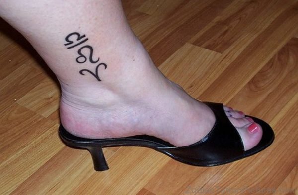 Leo Aries And Libra Zodiac Signs Ankle Tattoo For Girl