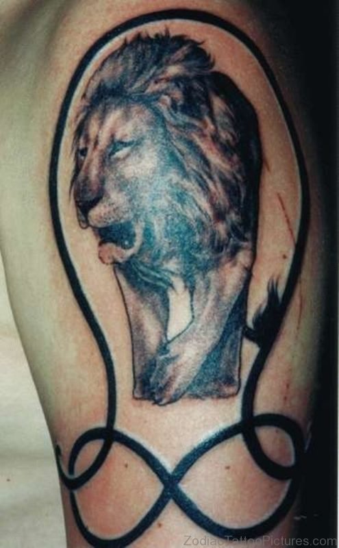 Leo Taurus Zodiac Tattoo On Left Shoulder