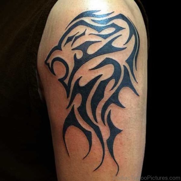 Leo Tribal Shoulder Tattoo