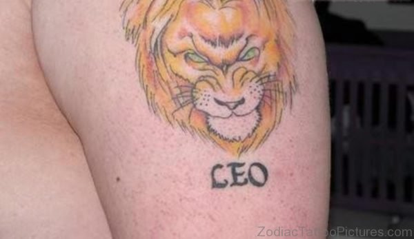 Leo Zodiac Shoulder Tattoo