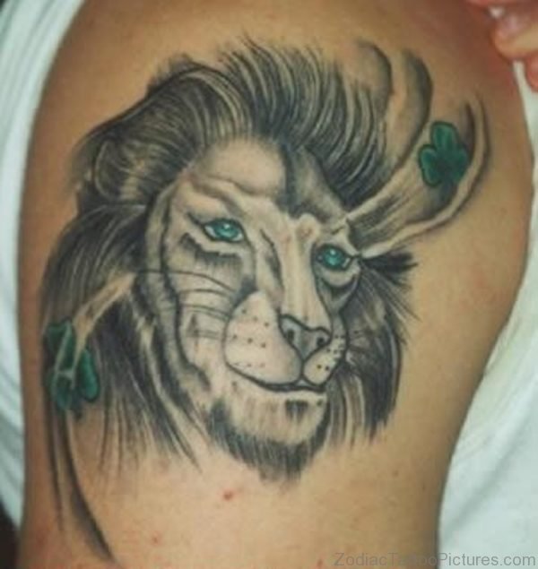 Leo Zodiac Shoulder Tattoo Design