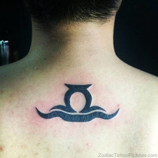 Libra Air Sign Tattoo On Below Back Neck