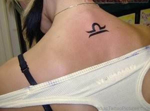 Libra Back Shoulder Zodiac Tattoo