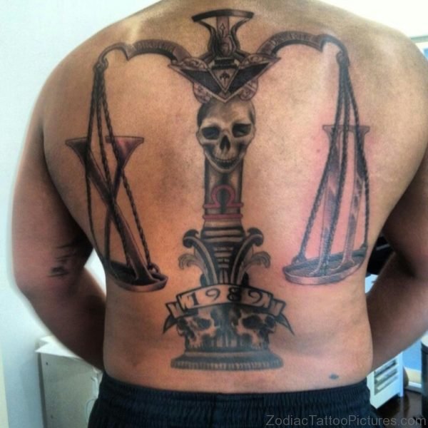 Libra Tattoo On Back