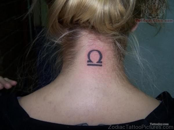 Libra Tattoo On Neck