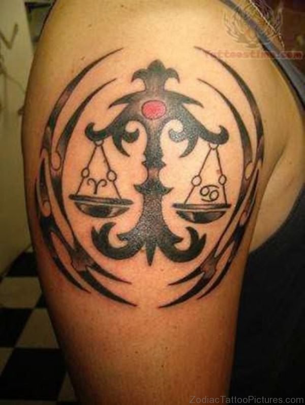 Libra Tattoo On Shoulder