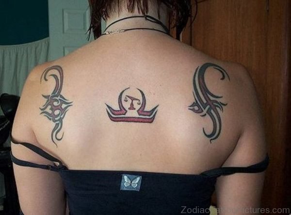 Libra Zodiac Sign Tattoo On Back