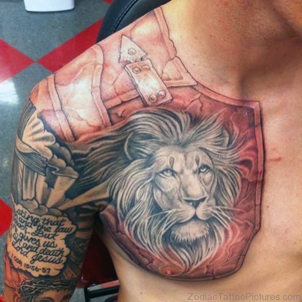 Lion And Armor Tattoo