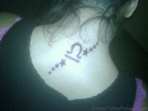 Lovely Libra Tattoo On Neck