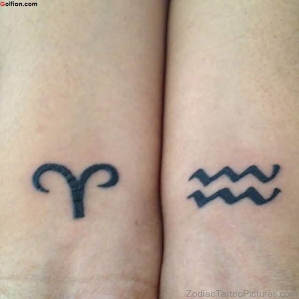 Mind Blowing Aries Zodiac Tattoo Design On Sleeve