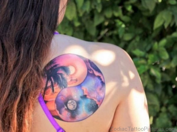 Multicolored Yin Yang Tattoo 