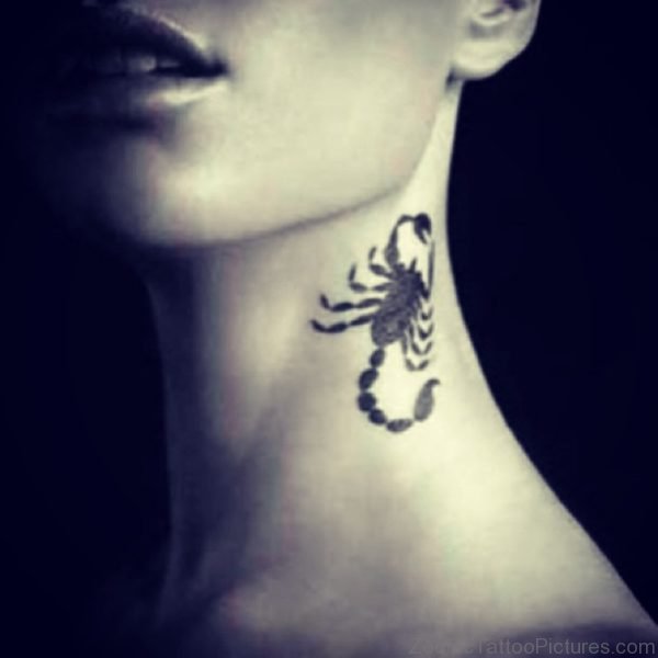 Neck Scorpio Zodiac Tattoo For Girls