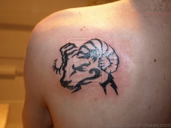 Nice Aries Shoulder Tattoo 