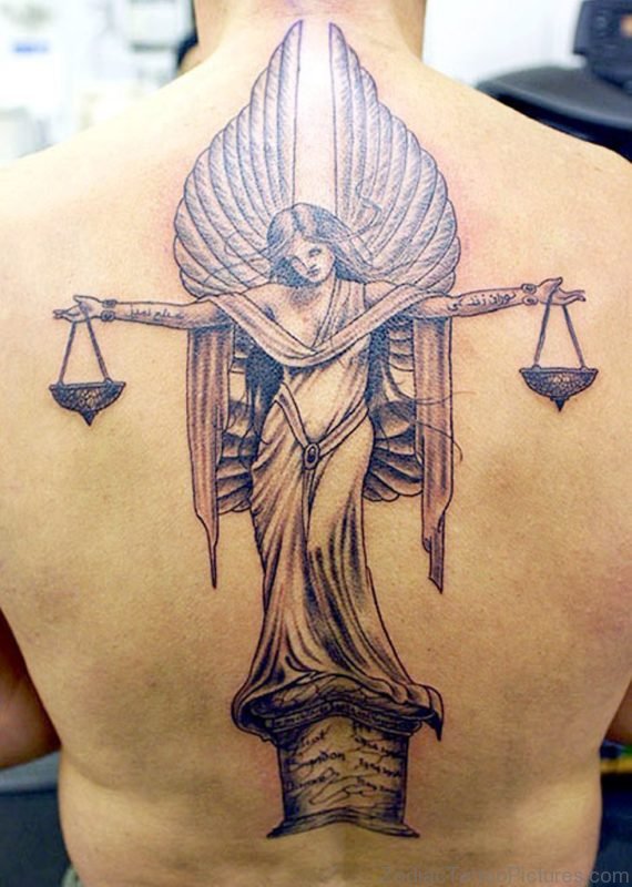 Nice Libra Tattoo On Back