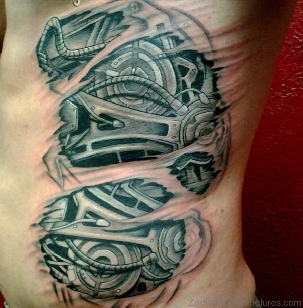 Nice Looking Biomechanical Tattoo