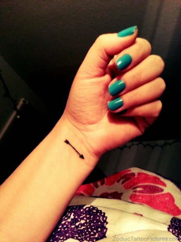 Nice Sagittarius Tattoo On Wrist