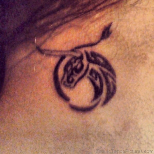 Nice Taurus tattoo on neck