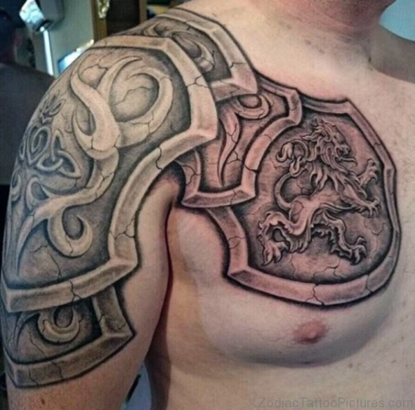 Realistic Men Armor Tattoo