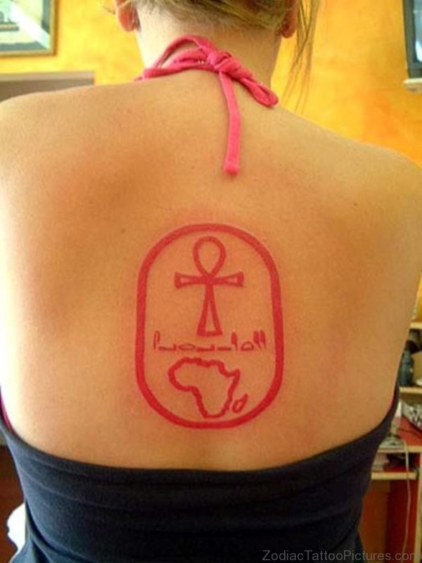Red Egyptian Symbol Tattoo