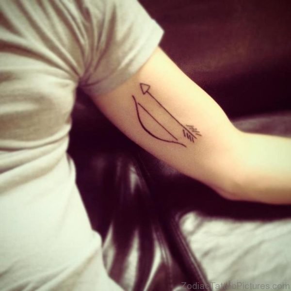 Sagittarius Arrow Tattoo On Bicep 