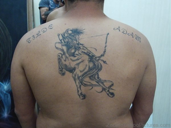 Sagittarius Tattoo On Back 