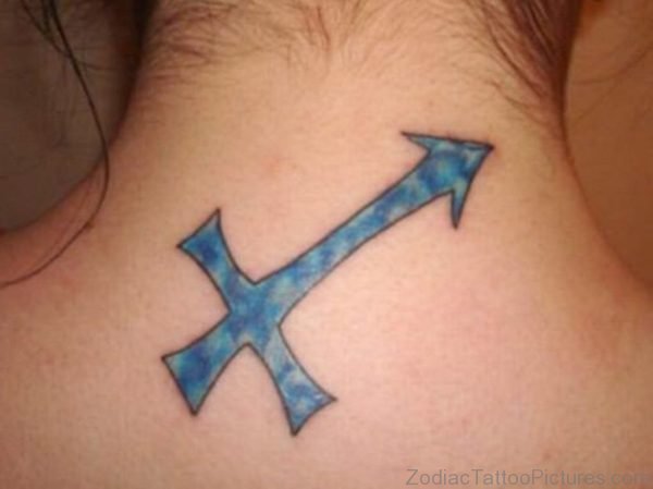 Sagittarius Tattoo On Neck