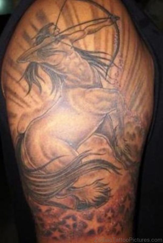 Sagittarius Tattoo On Shoulder 