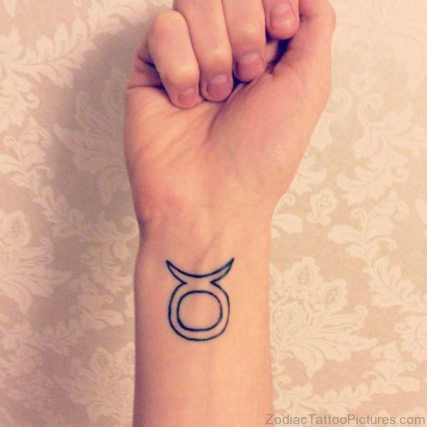Simple Taurus Tattoo On Wrist