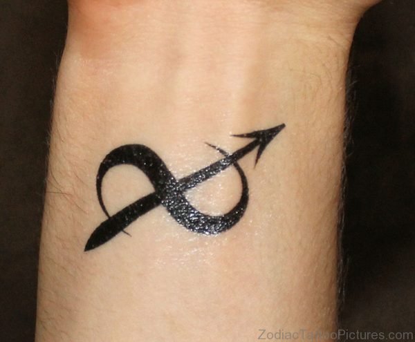 Small Black Zodiac Virgo Symbol Tattoo