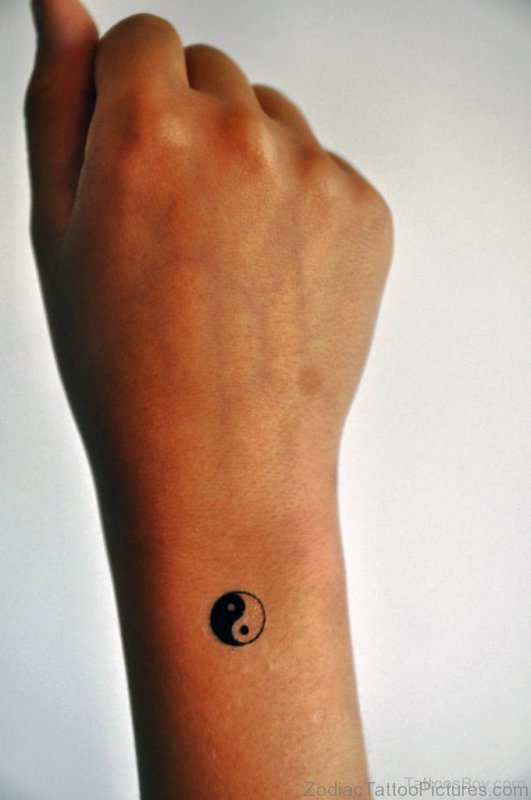 Small Yin Yang Wrist Tattoo 