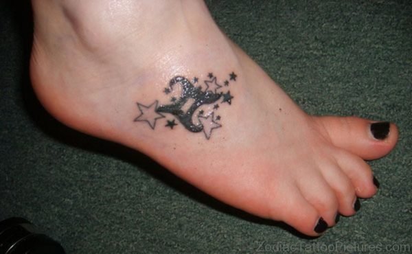Small Zodiac Gemini Tattoo On Ankle