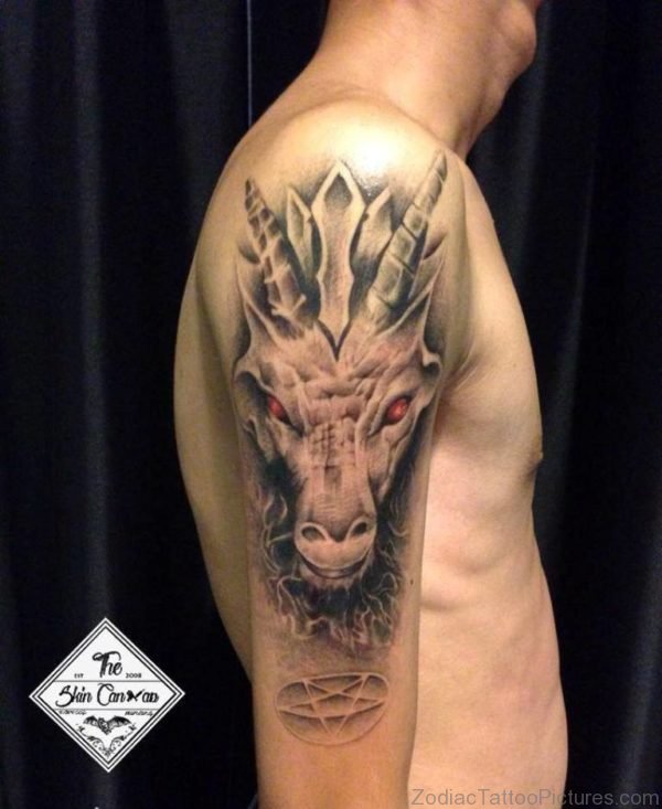Stunning Aries Shoulder Tattoo 