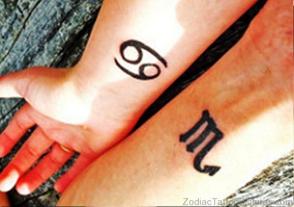 Stunning Cancer Zodiac Wrist Tattoo