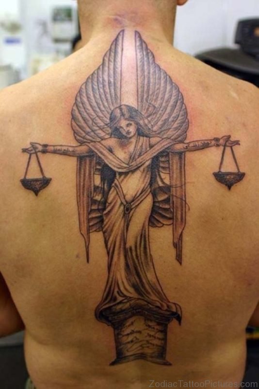 Stunning Libra Tattoo On Back