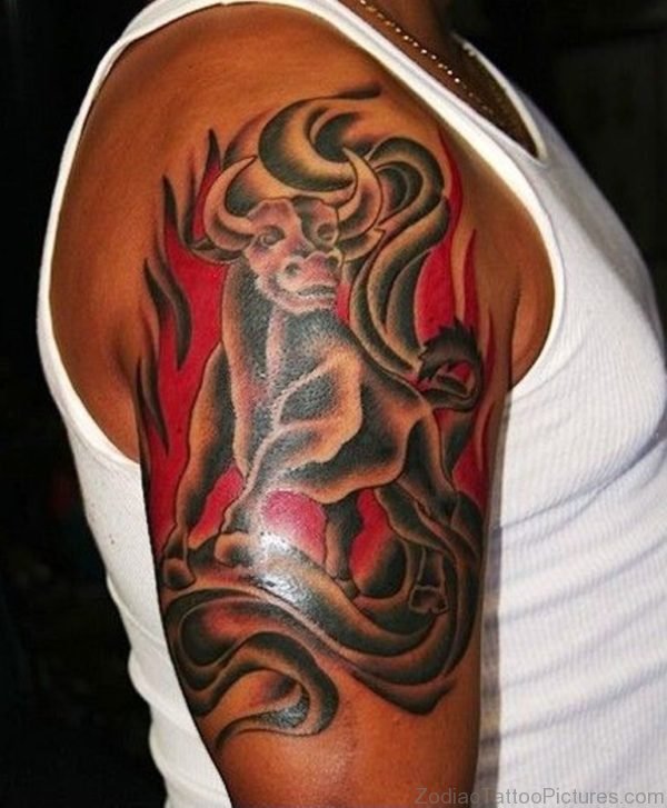 Stylish Taurus Bull Tattoo