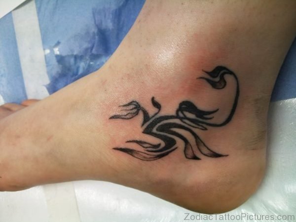 Stylish Zodiac Tattoo On Ankle