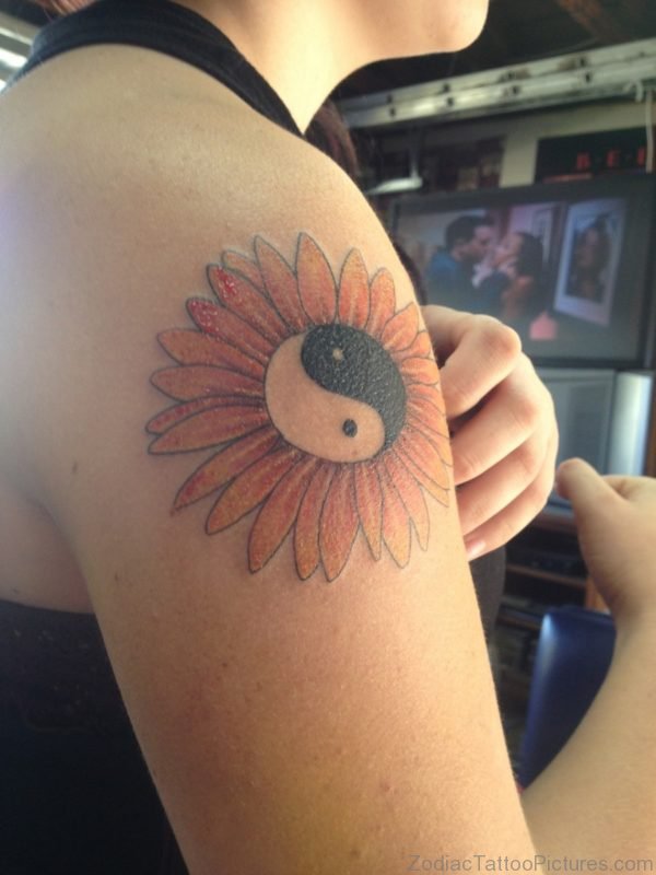 Suflower Yin Yang Tattoo 